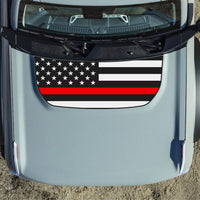 Customizable American Flag Thin Red Blue Green Line Hood Decal fits Ford Bronco 2021-2023 3M Vinyl